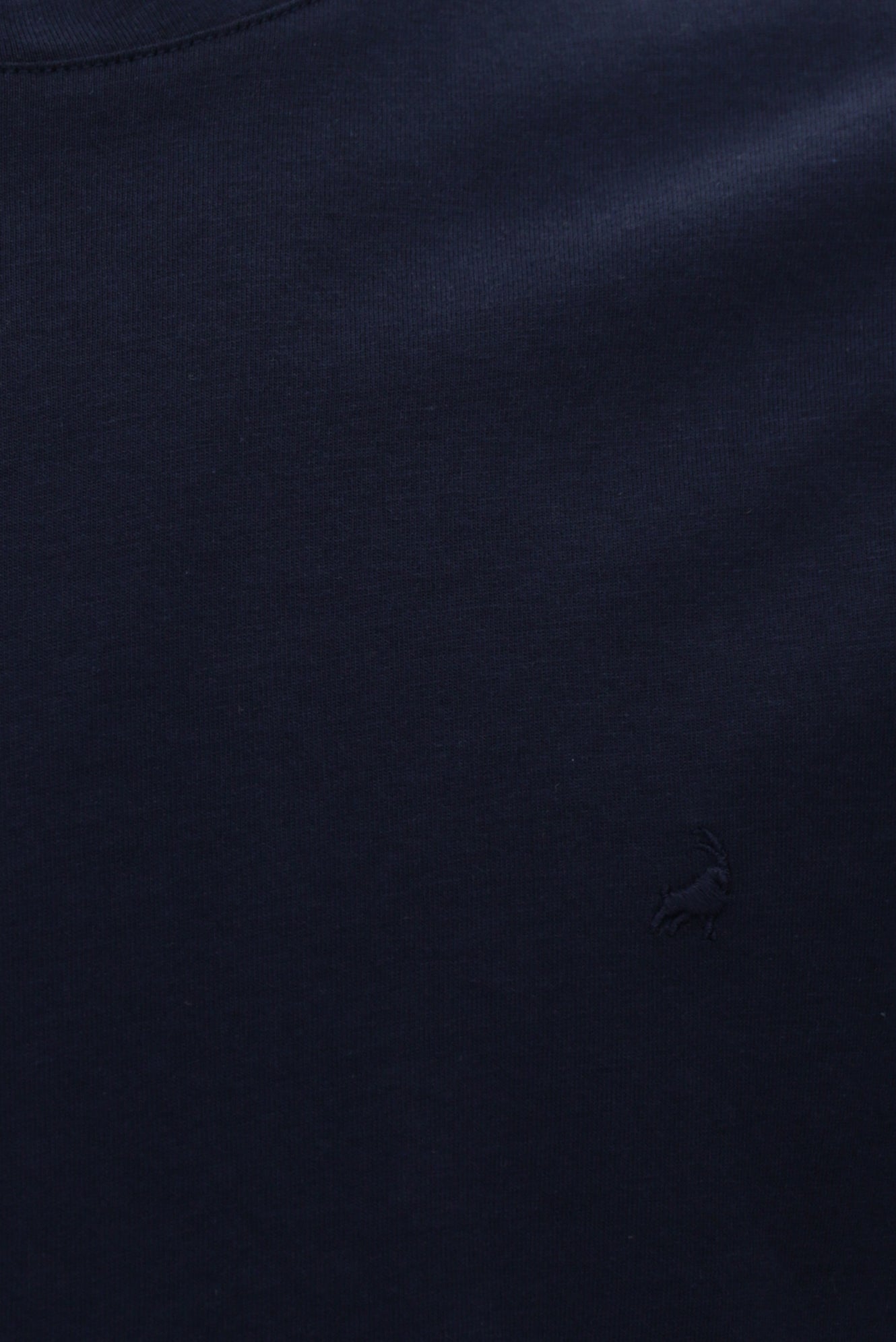 Lacivert Bisiklet Yaka Regular Fit Nakışlı Pamuklu T-shirt