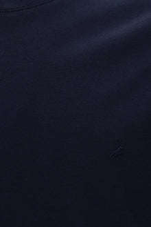 Lacivert Bisiklet Yaka Regular Fit Nakışlı Pamuklu T-shirt