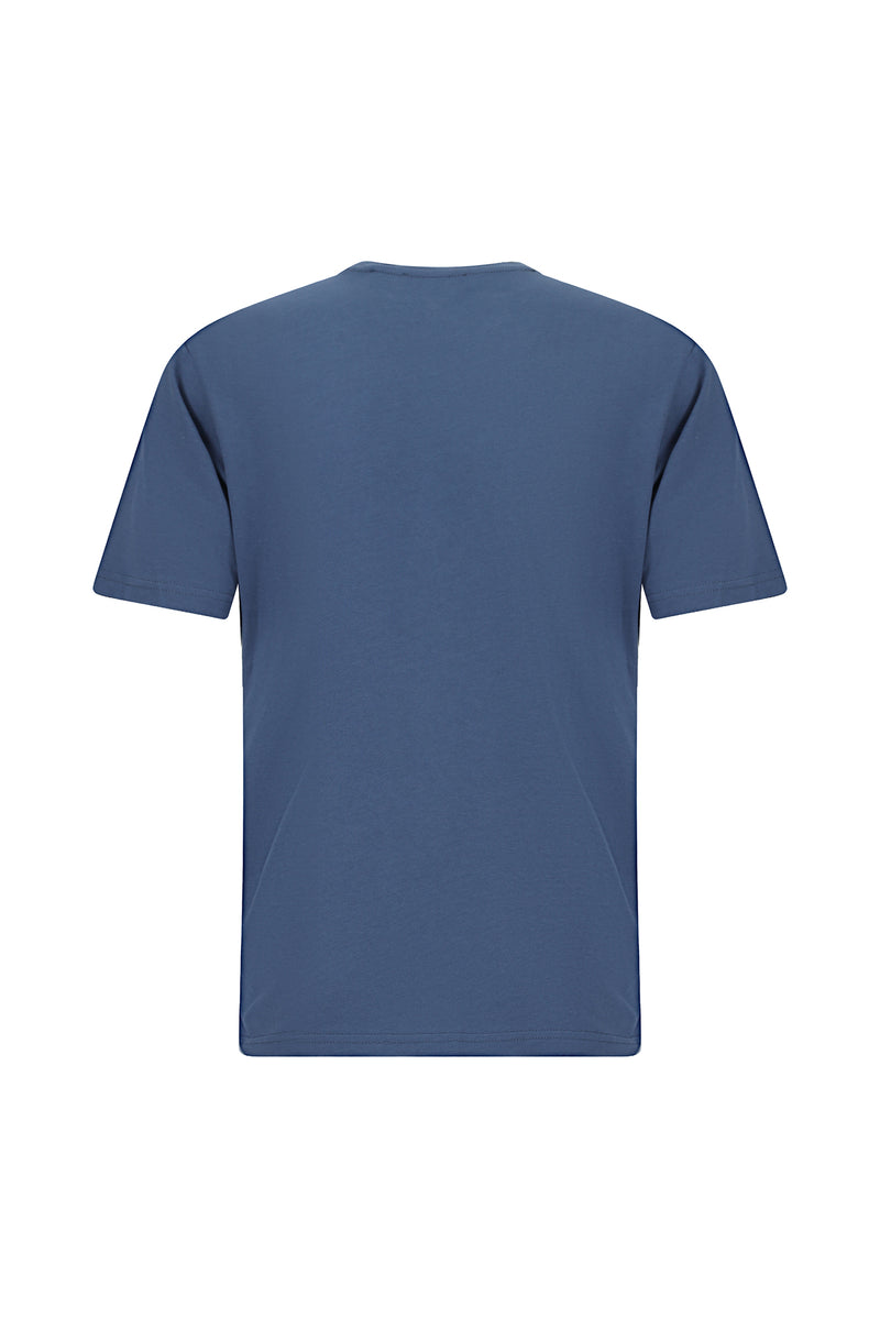 İndigo Bisiklet Yaka Regular Fit Nakışlı Modal Karışımlı T-shirt
