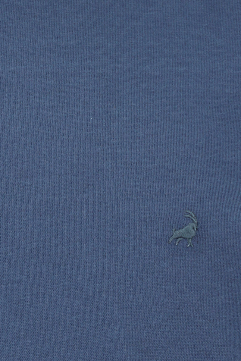 İndigo Bisiklet Yaka Regular Fit Nakışlı Modal Karışımlı T-shirt