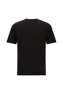 Koyu Kahve Bisiklet Yaka Regular Fit Nakışlı Pamuklu T-shirt