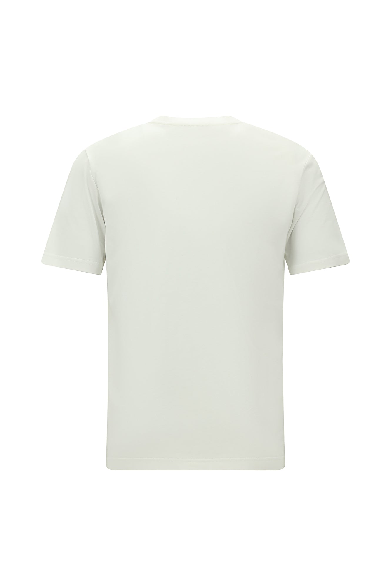Kırık Beyaz Bisiklet Yaka Regular Fit Nakışlı Pamuklu T-shirt