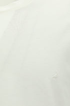 Kırık Beyaz Bisiklet Yaka Regular Fit Nakışlı Pamuklu T-shirt