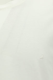 Kırık Beyaz Bisiklet Yaka Regular Fit Nakışlı Pamuklu T-shirt