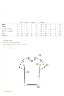 Kırık Beyaz Bisiklet Yaka Regular Fit Nakışlı Modal Karışımlı T-shirt