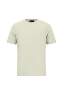 Küf Yeşili Bisiklet Yaka Regular Fit Nakışlı Modal Karışımlı T-shirt