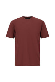 Koyu Bordo Bisiklet Yaka Regular Fit Nakışlı Pamuklu T-shirt