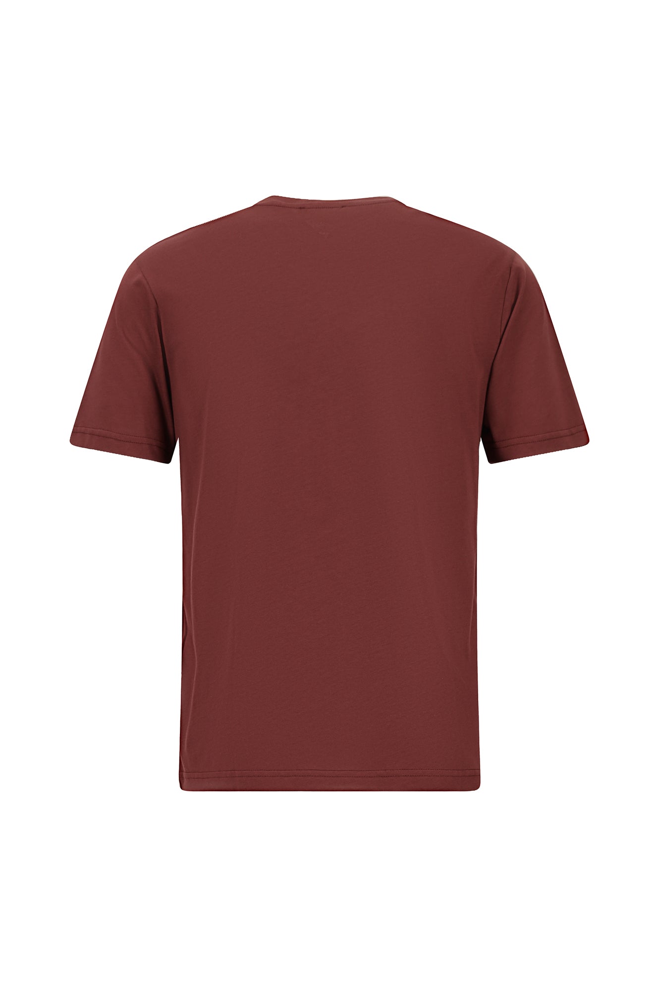 Koyu Bordo Bisiklet Yaka Regular Fit Nakışlı Pamuklu T-shirt