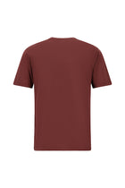 Koyu Bordo Bisiklet Yaka Regular Fit Nakışlı Pamuklu T-shirt