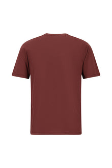 Koyu Bordo Bisiklet Yaka Regular Fit Nakışlı Pamuklu T-shirt
