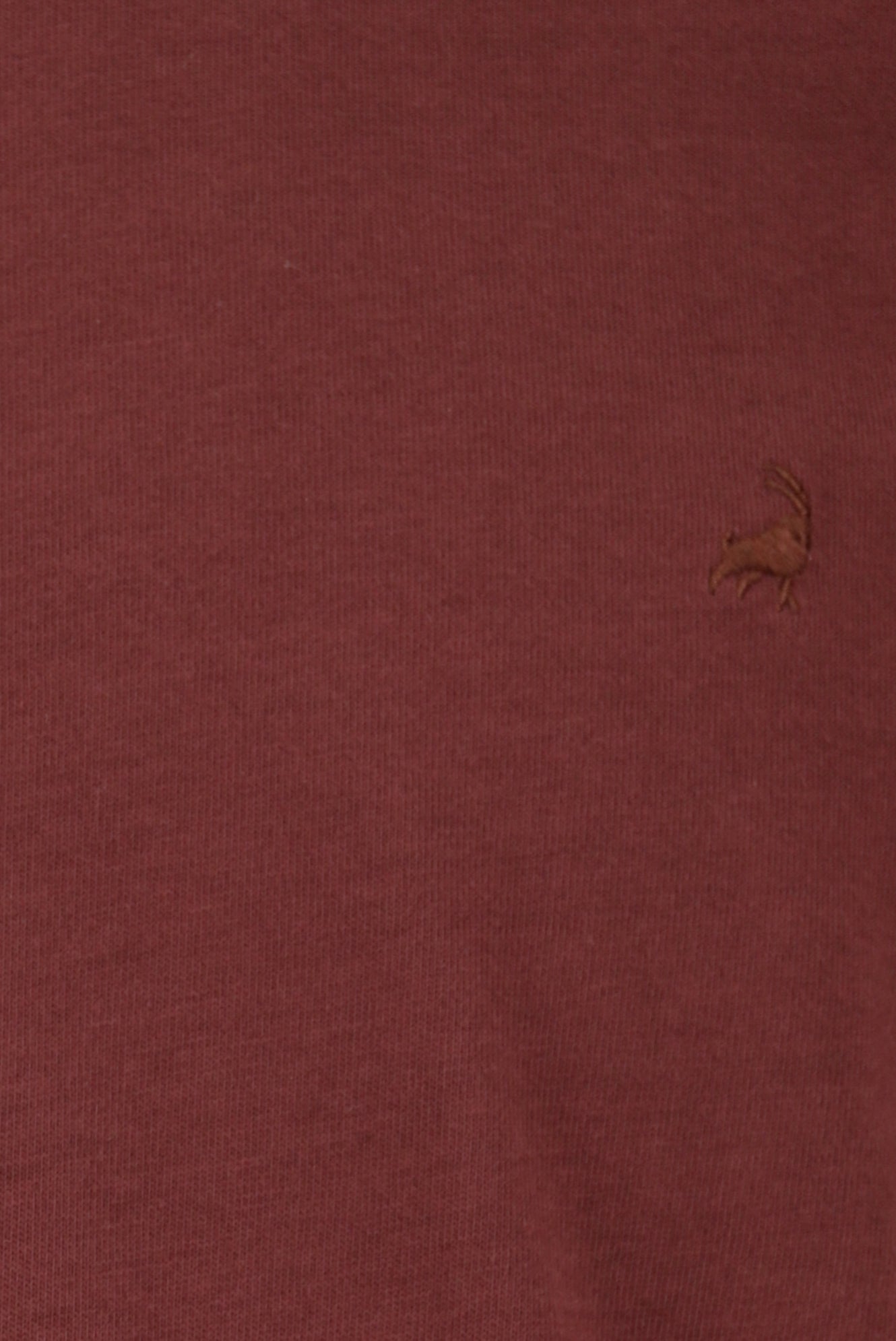Koyu Bordo Bisiklet Yaka Regular Fit Nakışlı Pamuklu T-shirt