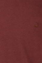 Koyu Bordo Bisiklet Yaka Regular Fit Nakışlı Pamuklu T-shirt