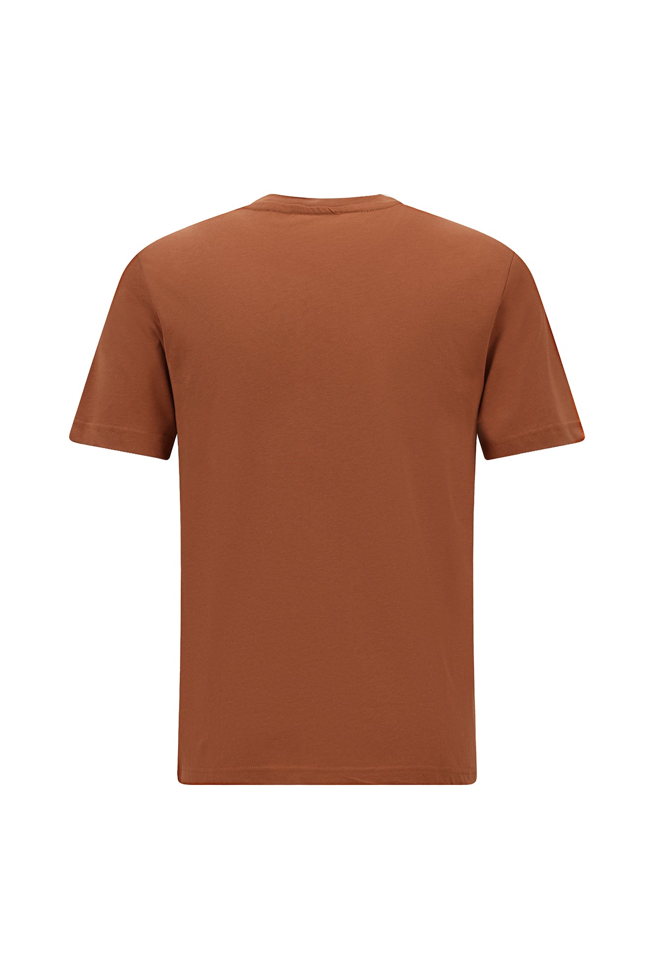 Kiremit Bisiklet Yaka Regular Fit Nakışlı Pamuklu T-shirt