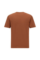 Kiremit Bisiklet Yaka Regular Fit Nakışlı Pamuklu T-shirt