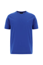 İndigo Bisiklet Yaka Regular Fit Nakışlı Merserize Pamuk T-shirt