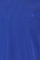 İndigo Bisiklet Yaka Regular Fit Nakışlı Merserize Pamuk T-shirt