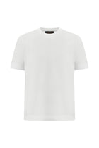 Beyaz Bisiklet Yaka Regular Fit Nakışlı Merserize Pamuk T-shirt