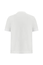 Beyaz Bisiklet Yaka Regular Fit Nakışlı Merserize Pamuk T-shirt