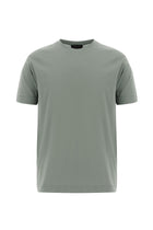 Açık Haki Bisiklet Yaka Regular Fit Nakışlı Merserize Pamuk T-shirt