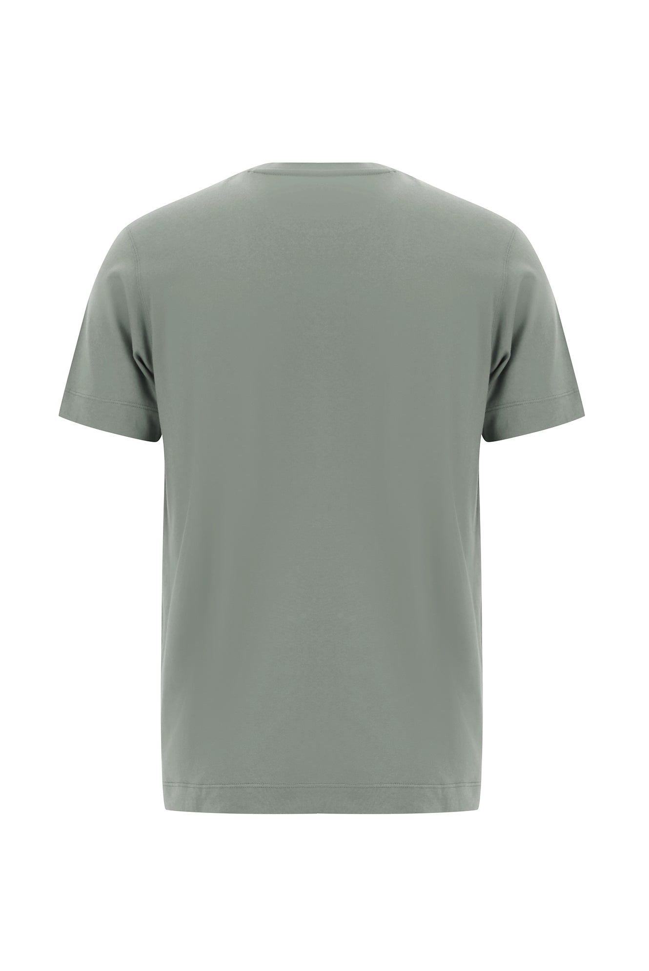 Aç?k Haki Bisiklet Yaka Regular Fit Nak??l? Merserize Pamuk T-shirt-Abdullah Ki??l?