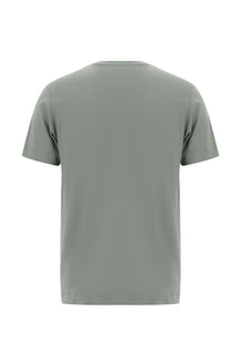 Aç?k Haki Bisiklet Yaka Regular Fit Nak??l? Merserize Pamuk T-shirt-Abdullah Ki??l?