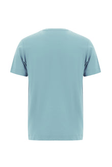 Açık Petrol Bisiklet Yaka Regular Fit Nakışlı Merserize Pamuk T-shirt