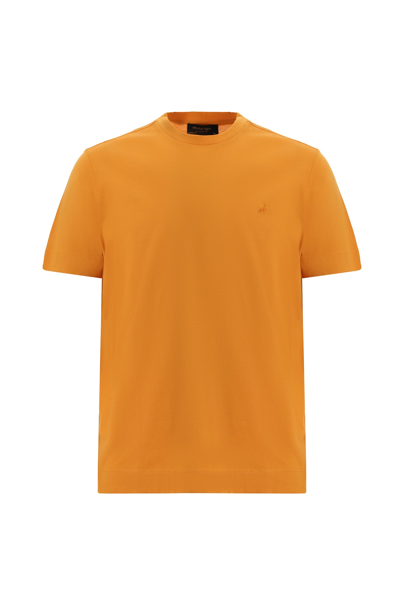 Hardal Bisiklet Yaka Regular Fit Nakışlı Merserize Pamuk T-shirt