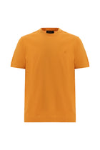Hardal Bisiklet Yaka Regular Fit Nakışlı Merserize Pamuk T-shirt