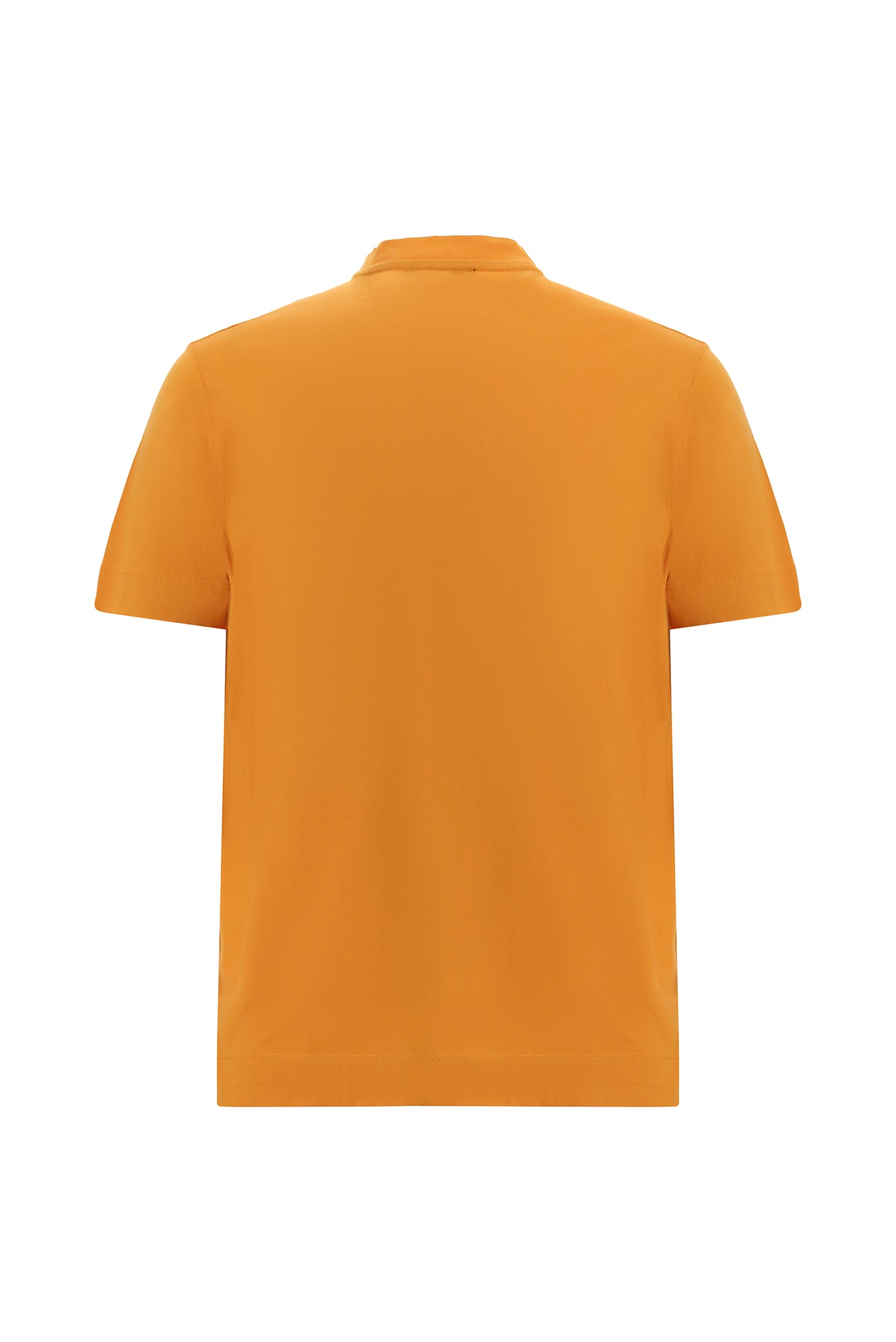 Hardal Bisiklet Yaka Regular Fit Nakışlı Merserize Pamuk T-shirt