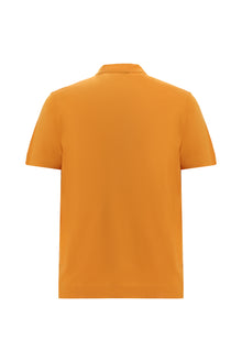 Hardal Bisiklet Yaka Regular Fit Nakışlı Merserize Pamuk T-shirt