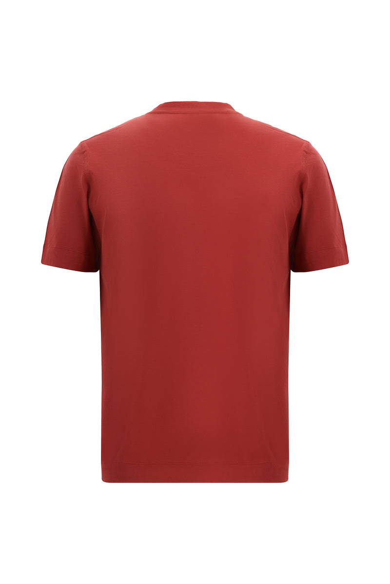 Gül Kurusu Bisiklet Yaka Regular Fit Nakışlı Merserize Pamuk T-shirt