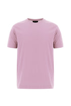 Lila Bisiklet Yaka Regular Fit Nakışlı Merserize Pamuk T-shirt