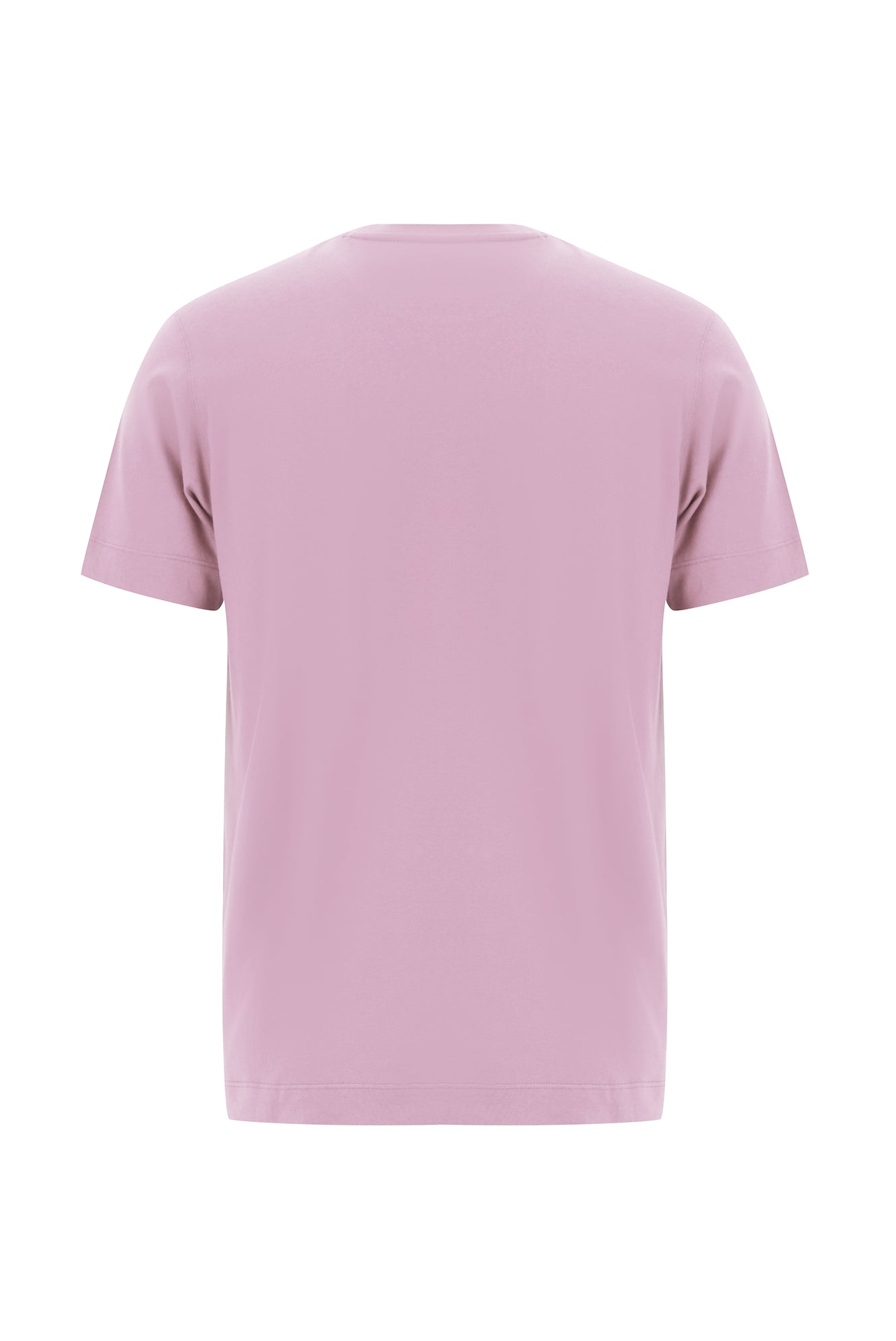 Lila Bisiklet Yaka Regular Fit Nakışlı Merserize Pamuk T-shirt