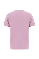 Lila Bisiklet Yaka Regular Fit Nakışlı Merserize Pamuk T-shirt