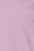 Lila Bisiklet Yaka Regular Fit Nakışlı Merserize Pamuk T-shirt
