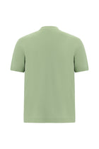 Çağla Yeşili Bisiklet Yaka Regular Fit Nakışlı Merserize Pamuk T-shirt