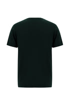 Koyu Yeşil Bisiklet Yaka Regular Fit Nakışlı Merserize Pamuk T-shirt