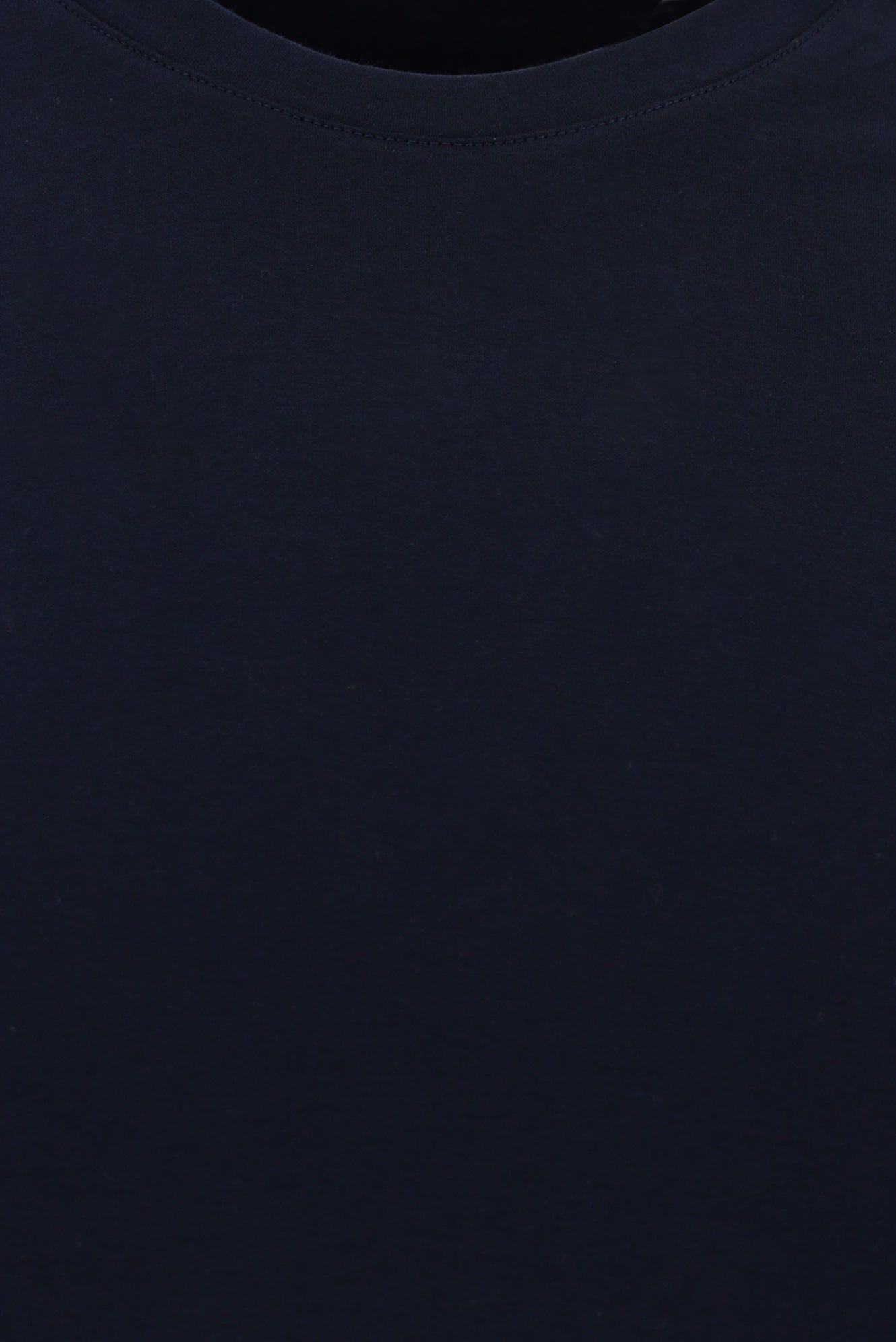 Koyu Lacivert Bisiklet Yaka Slim Fit Dar Kesim Nakışlı Pamuk T-shirt