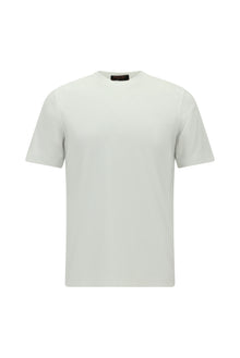 Beyaz Bisiklet Yaka Slim Fit Dar Kesim Nakışlı Pamuk T-shirt