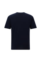Lacivert V Yaka Regular Fit Nakışlı Pamuklu T-shirt