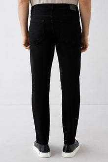 Siyah Regular Fit Düz Pamuklu 5 Cep Denim Pantolon