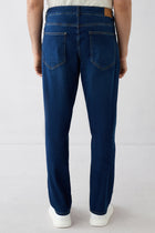 Koyu Lacivert Regular Fit Düz Pamuklu 5 Cep Denim Pantolon